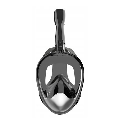 Maska snorkelingowa POINT Black – zbliżenie na rurkę z zabezpieczeniem DryTop i szybką odprowadzającą CO₂